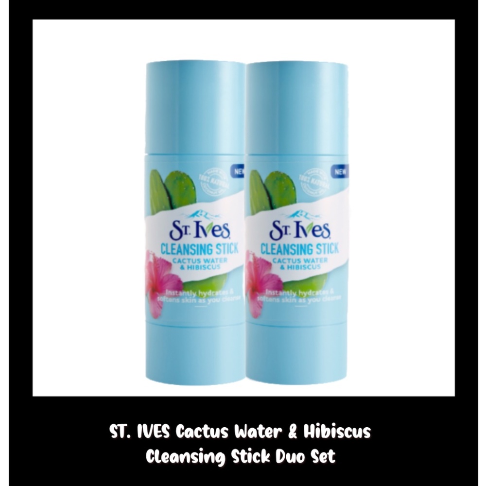 ST. IVES Cactus Water & Hibiscus 1.6 Ounces Cleansing Stick Duo Set